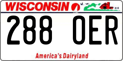WI license plate 288OER