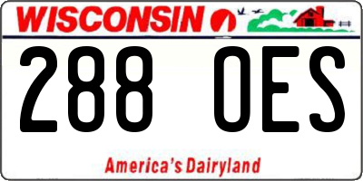 WI license plate 288OES