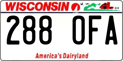 WI license plate 288OFA