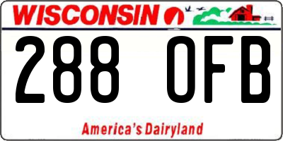 WI license plate 288OFB