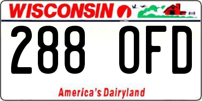 WI license plate 288OFD