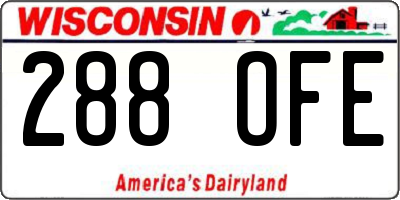 WI license plate 288OFE
