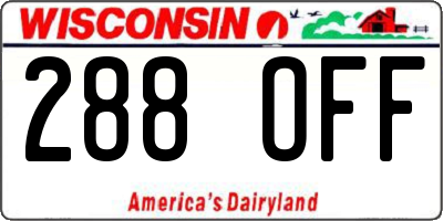 WI license plate 288OFF