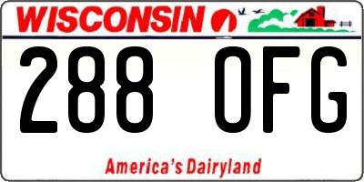 WI license plate 288OFG