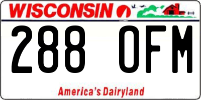 WI license plate 288OFM