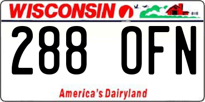 WI license plate 288OFN