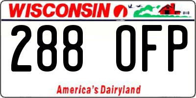 WI license plate 288OFP