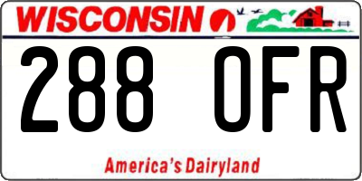 WI license plate 288OFR