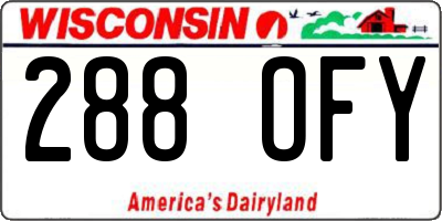 WI license plate 288OFY
