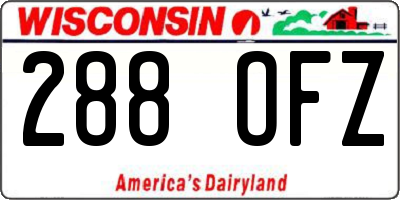 WI license plate 288OFZ