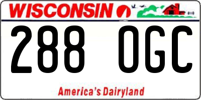 WI license plate 288OGC