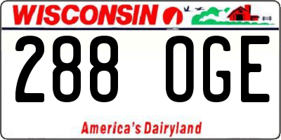 WI license plate 288OGE
