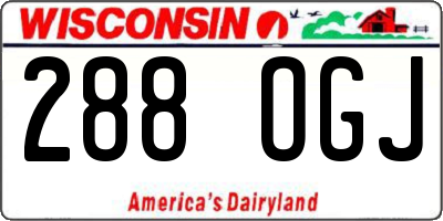 WI license plate 288OGJ