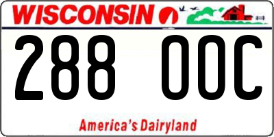 WI license plate 288OOC