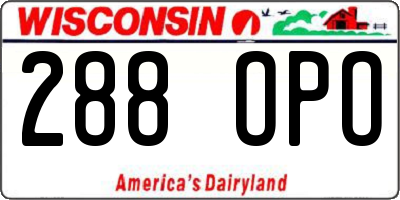 WI license plate 288OPO