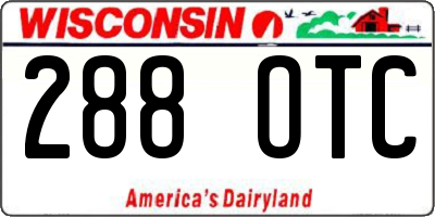 WI license plate 288OTC