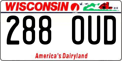 WI license plate 288OUD