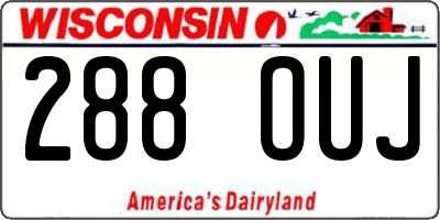 WI license plate 288OUJ
