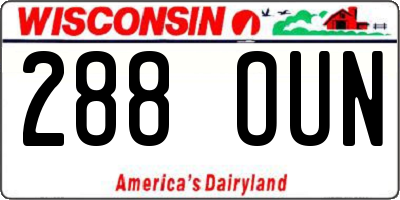 WI license plate 288OUN