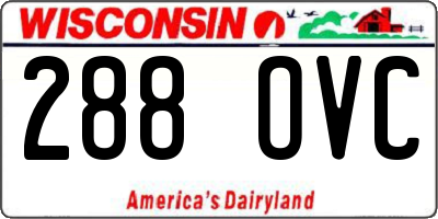 WI license plate 288OVC