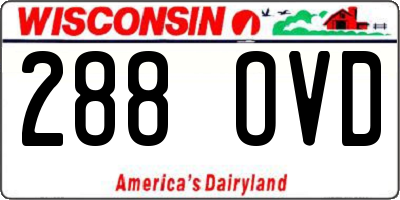 WI license plate 288OVD