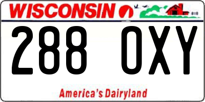 WI license plate 288OXY