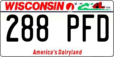 WI license plate 288PFD