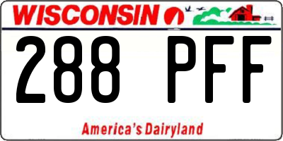 WI license plate 288PFF
