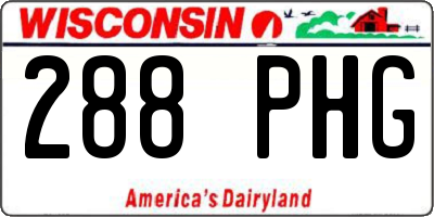 WI license plate 288PHG