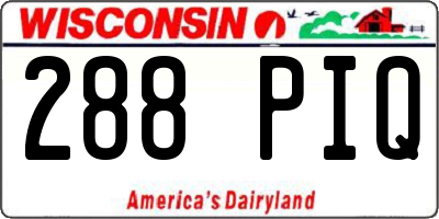 WI license plate 288PIQ