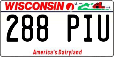 WI license plate 288PIU