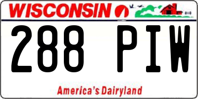 WI license plate 288PIW