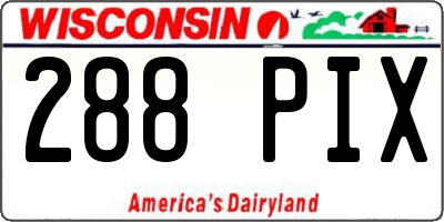 WI license plate 288PIX