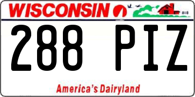 WI license plate 288PIZ