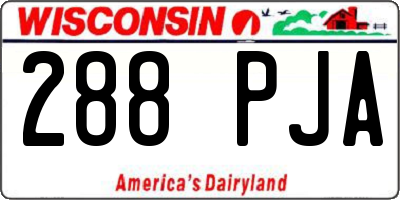 WI license plate 288PJA