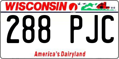 WI license plate 288PJC