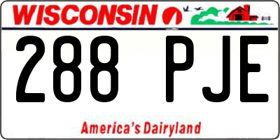 WI license plate 288PJE