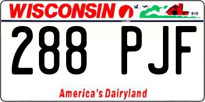 WI license plate 288PJF