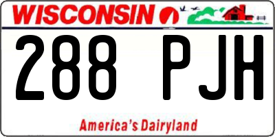 WI license plate 288PJH
