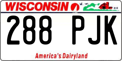 WI license plate 288PJK