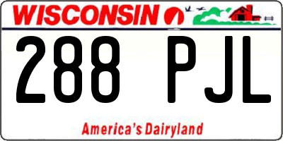 WI license plate 288PJL