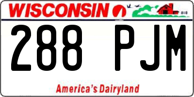 WI license plate 288PJM