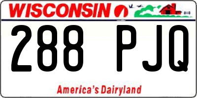 WI license plate 288PJQ