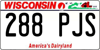 WI license plate 288PJS