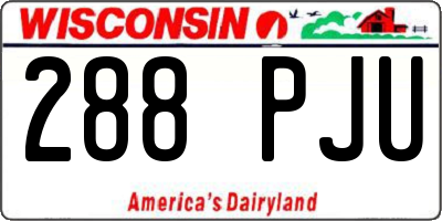 WI license plate 288PJU