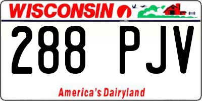 WI license plate 288PJV