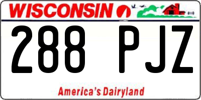 WI license plate 288PJZ