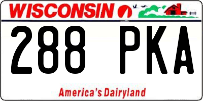 WI license plate 288PKA