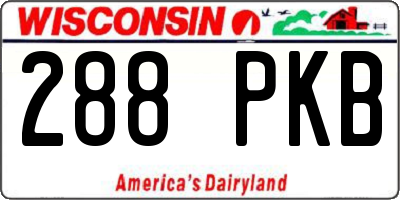 WI license plate 288PKB