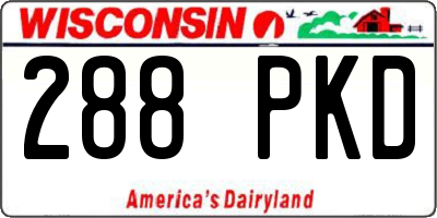 WI license plate 288PKD